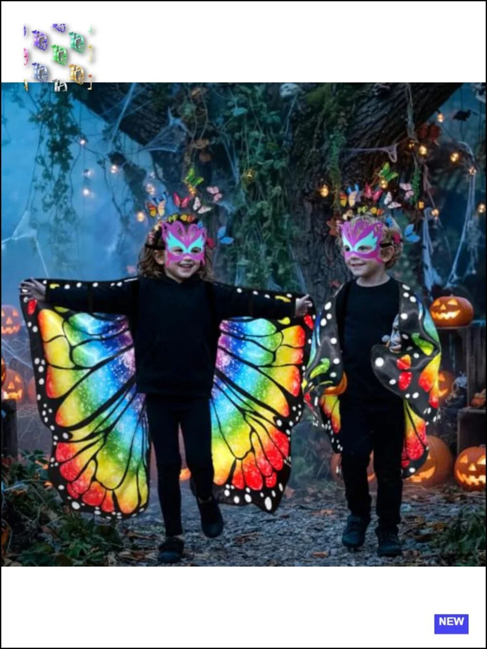 Girls Fairy Butterfly Wings Costume with Headband